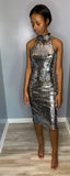 Sexy Silver Sequin Party Dress With Slit