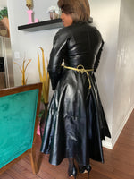 Black Faux Leather Dress with Detachable Mini Bag